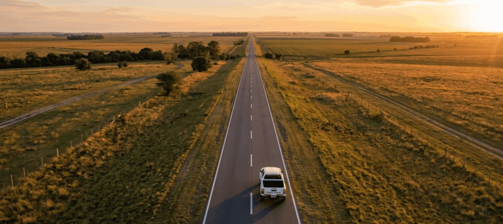 auto manejando en ruta